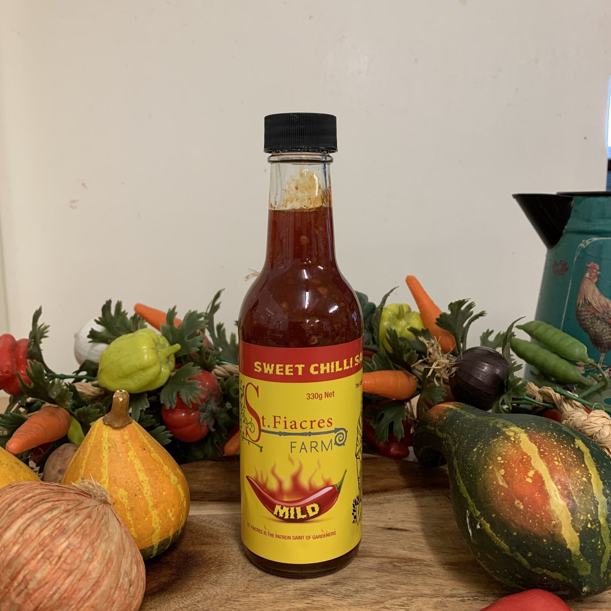 Sweet Chilli Sauce Mild Green 330g bottle St Fiacres Farm
